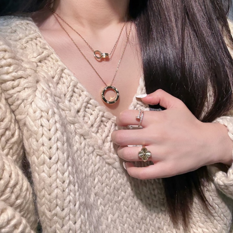 卡地亞 全新 白金 雙環項鍊 Love系列 台灣專櫃購入-3