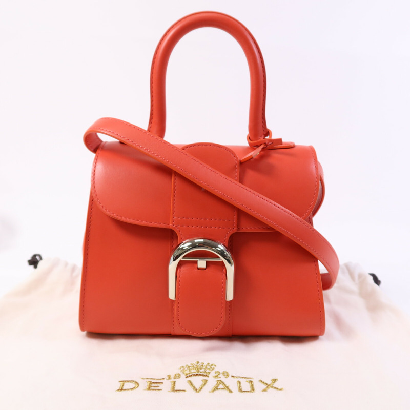Delvaux 牛皮皮革Brillant Mini銀扣手挽肩背兩用袋-12