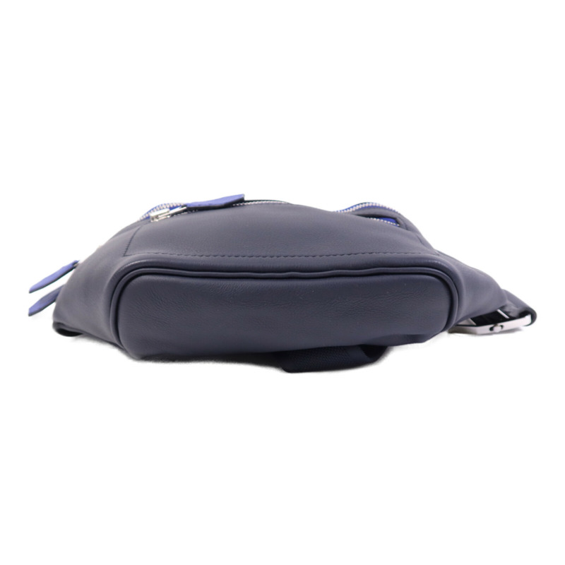 HERMES Swift皮革Cityslide Belt PM銀扣腰包Bleu Indigo/Bleu Electrique-3