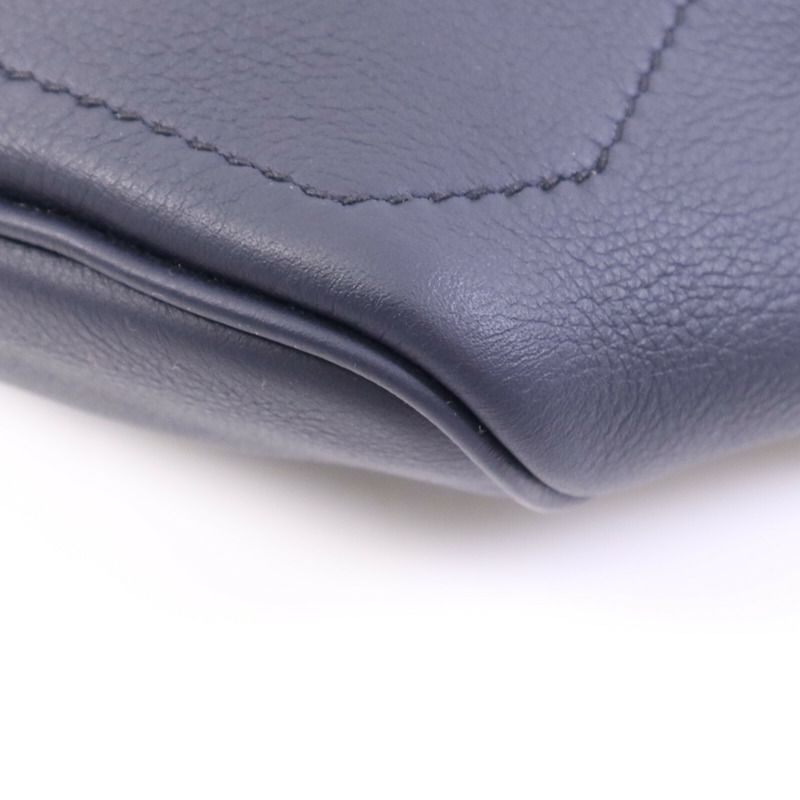 HERMES Swift皮革Cityslide Belt PM銀扣腰包Bleu Indigo/Bleu Electrique-4