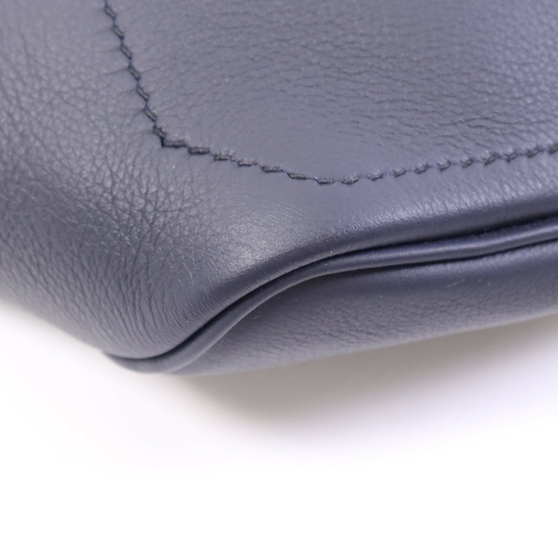 HERMES Swift皮革Cityslide Belt PM銀扣腰包Bleu Indigo/Bleu Electrique-5