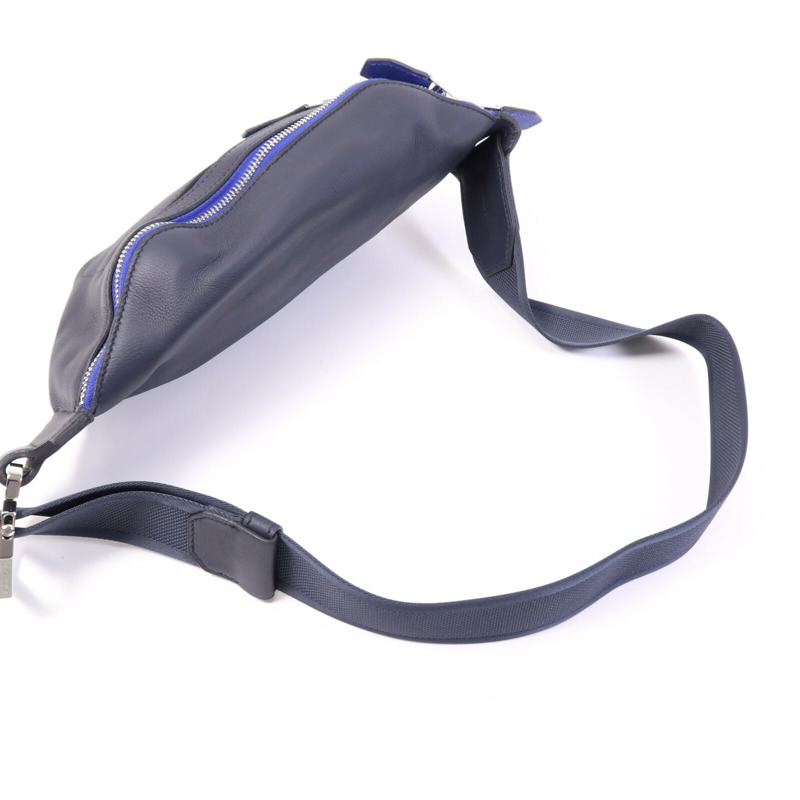 HERMES Swift皮革Cityslide Belt PM銀扣腰包Bleu Indigo/Bleu Electrique-8