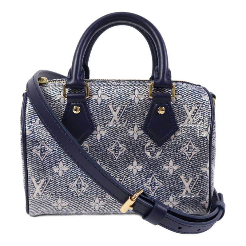 LOUIS VUITTON Monogram Laminated Jacquard Speedy Bandoulière 20金扣手挽肩背兩用袋-0
