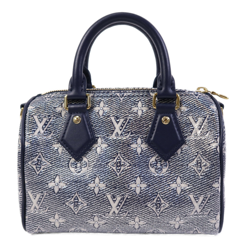 LOUIS VUITTON Monogram Laminated Jacquard Speedy Bandoulière 20金扣手挽肩背兩用袋-1