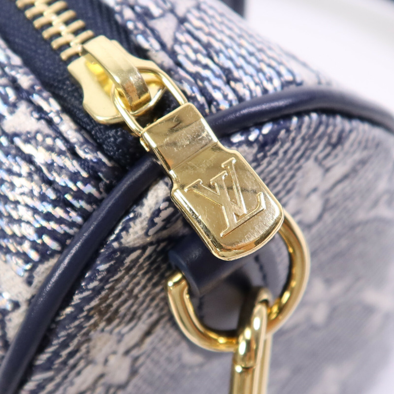 LOUIS VUITTON Monogram Laminated Jacquard Speedy Bandoulière 20金扣手挽肩背兩用袋-9