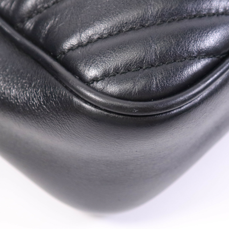 GUCCI 牛皮皮革GG Marmont Small金扣鏈帶肩背袋-5