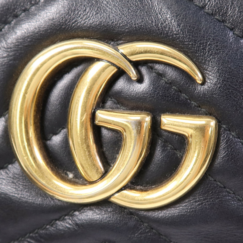 GUCCI 牛皮皮革GG Marmont Small金扣鏈帶肩背袋-8