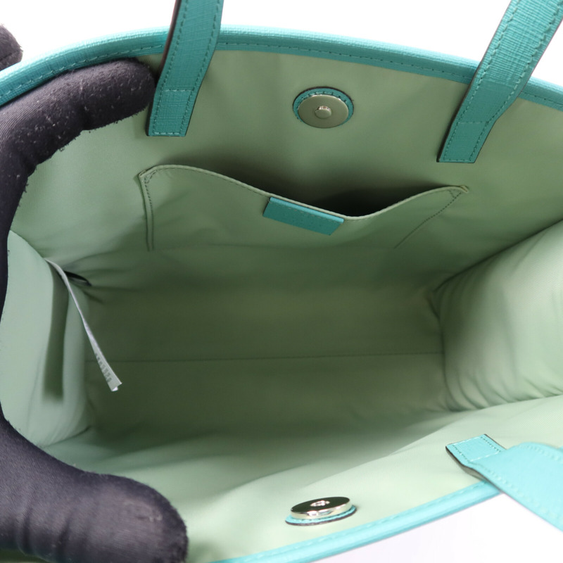 GUCCI 塗層帆布Hand Bag銀扣手挽袋-4