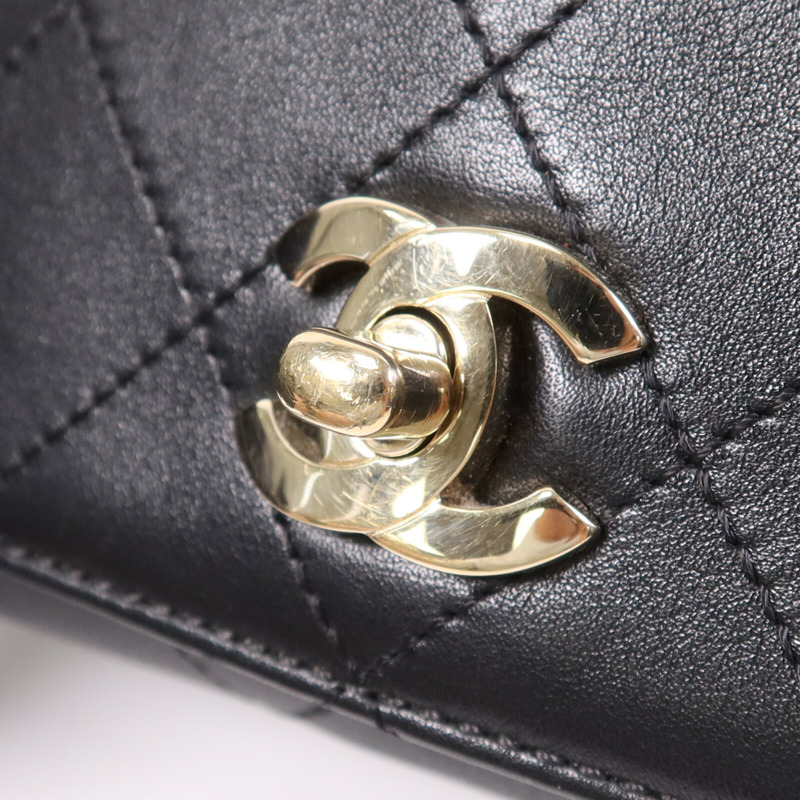 CHANEL 羊皮皮革Chain Shoulder Bag金扣鏈帶肩背袋-8