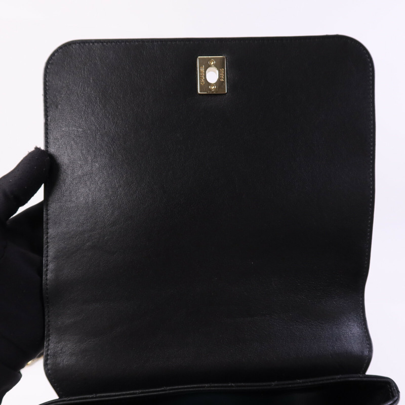 CHANEL 羊皮皮革Chain Shoulder Bag金扣鏈帶肩背袋-11