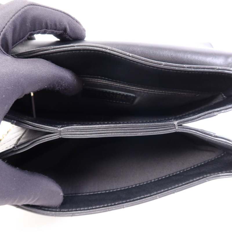 CHANEL 羊皮皮革Chain Shoulder Bag金扣鏈帶肩背袋-12