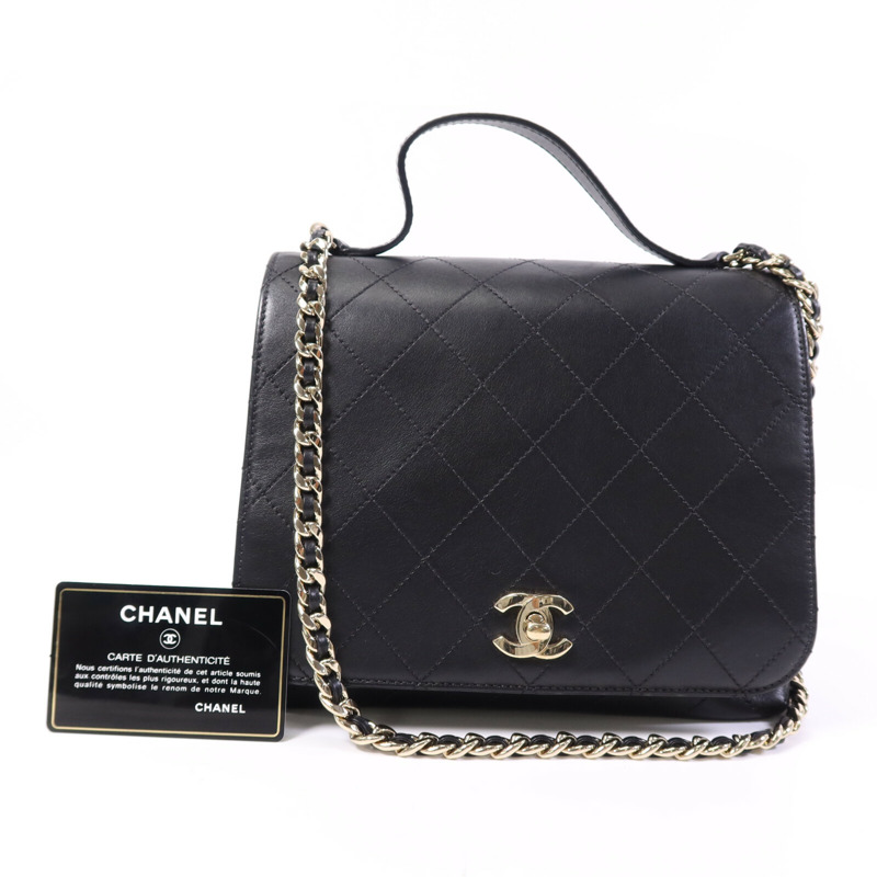 CHANEL 羊皮皮革Chain Shoulder Bag金扣鏈帶肩背袋-15