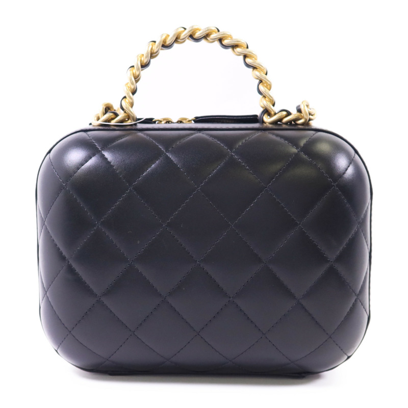 CHANEL 牛皮皮革CC Bubble Top Handle Vanity Case金扣手挽肩背兩用袋-1