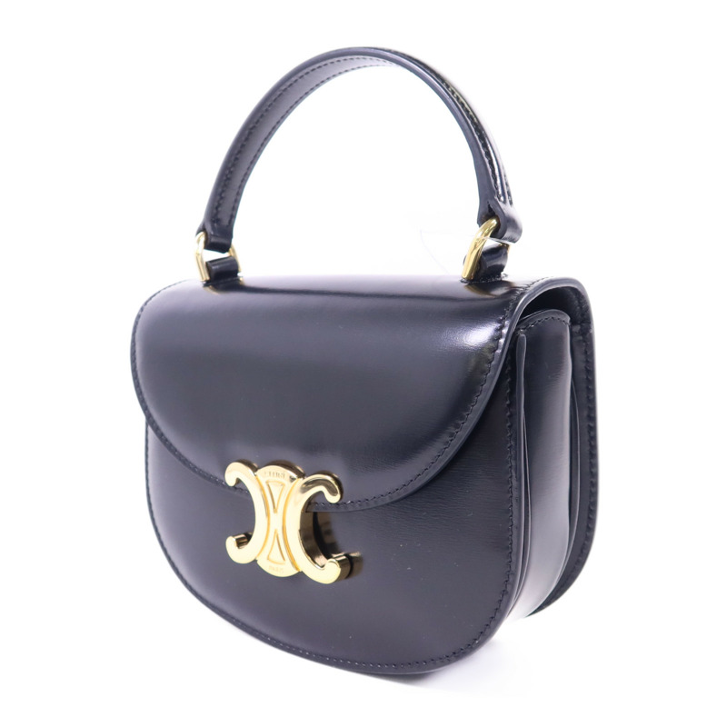 CELINE 牛皮皮革Mini Besace Clea金扣手挽肩背兩用袋-2