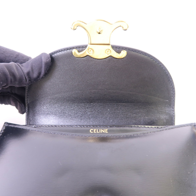 CELINE 牛皮皮革Mini Besace Clea金扣手挽肩背兩用袋-6