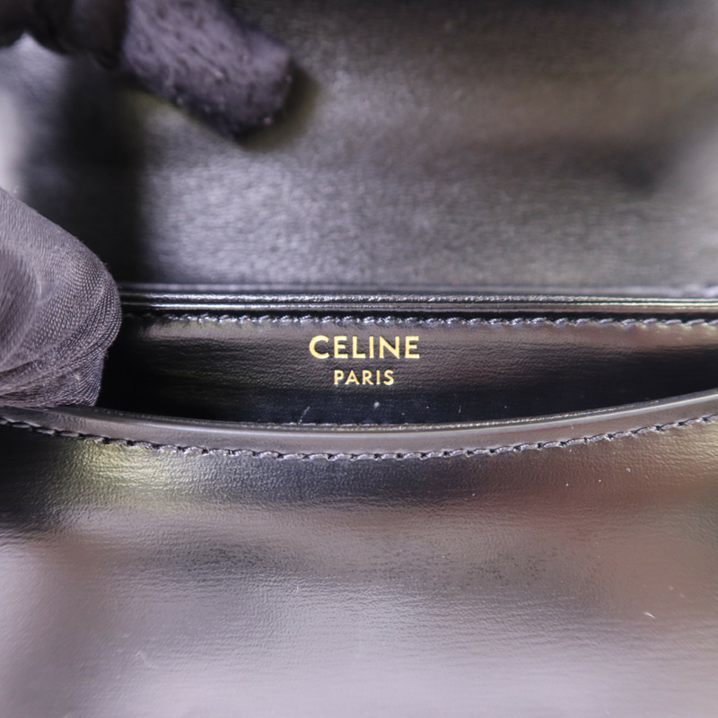 CELINE 牛皮皮革Mini Besace Clea金扣手挽肩背兩用袋-7