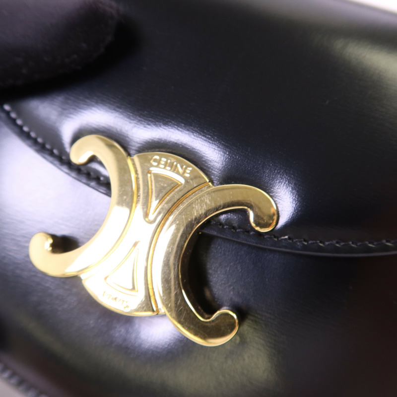 CELINE 牛皮皮革Mini Besace Clea金扣手挽肩背兩用袋-9