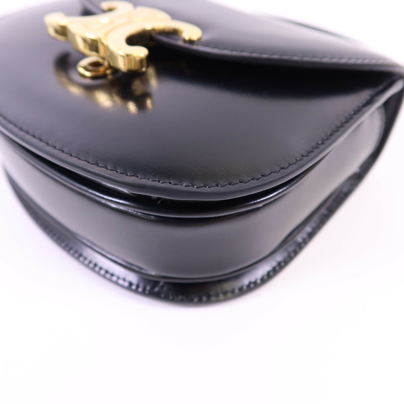 CELINE 牛皮皮革Mini Besace Clea金扣手挽肩背兩用袋-12