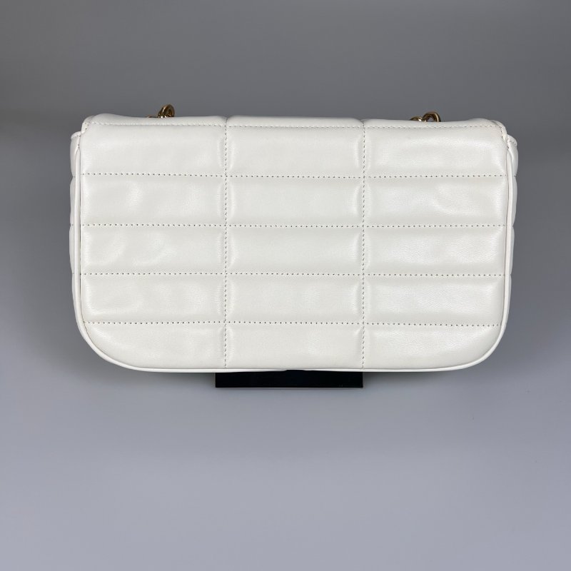 CELINE  白色格紋LOGO金鍊包-1