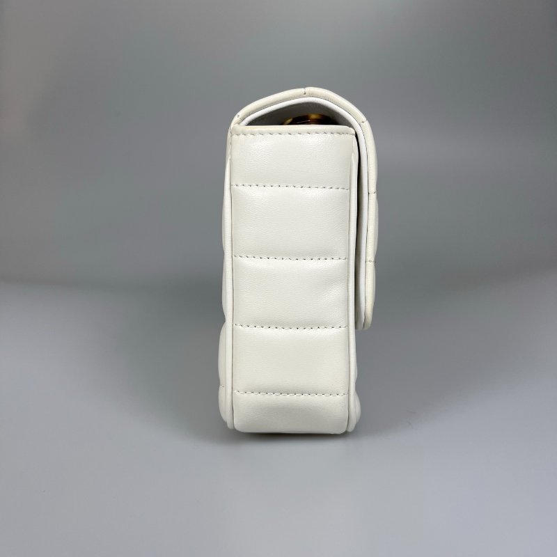 CELINE  白色格紋LOGO金鍊包-2