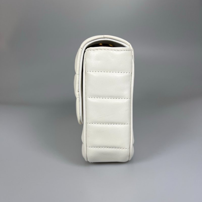 CELINE  白色格紋LOGO金鍊包-3