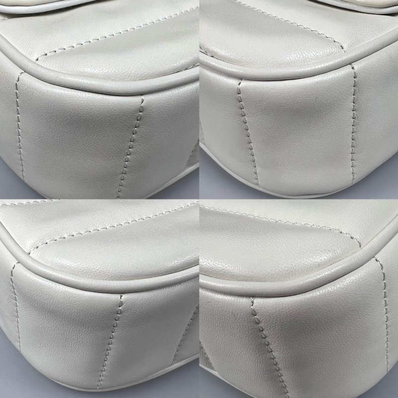 CELINE  白色格紋LOGO金鍊包-10