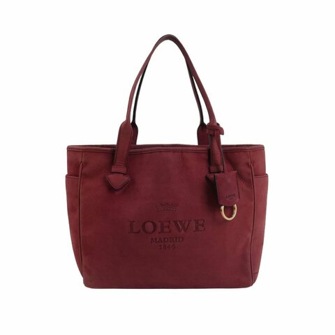 Loewe Heritage磨砂皮純色字母Logo壓紋單肩包