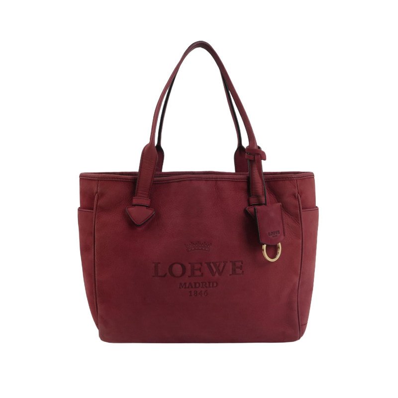 Loewe Heritage磨砂皮純色字母Logo壓紋單肩包-0