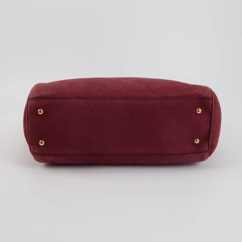 Loewe Heritage磨砂皮純色字母Logo壓紋單肩包-5