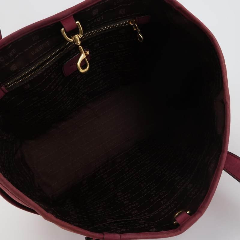 Loewe Heritage磨砂皮純色字母Logo壓紋單肩包-6