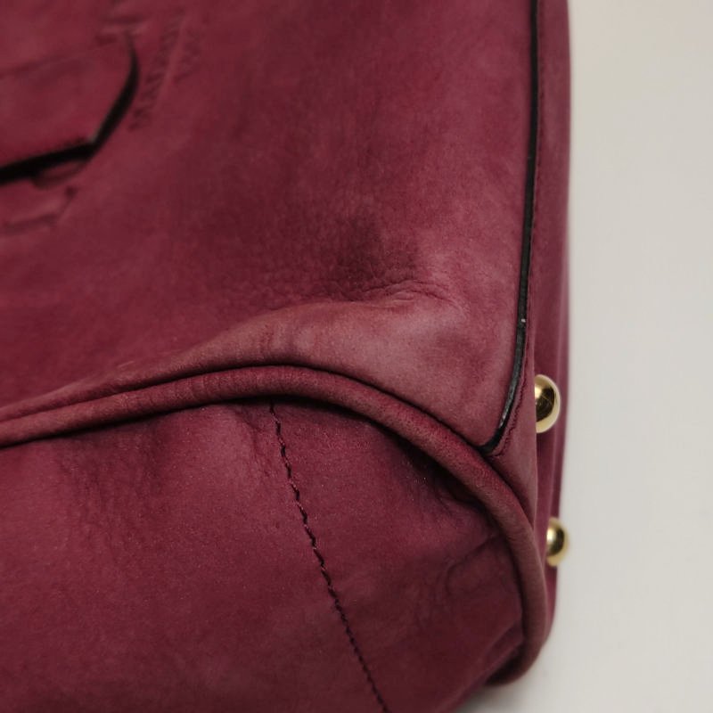 Loewe Heritage磨砂皮純色字母Logo壓紋單肩包-14