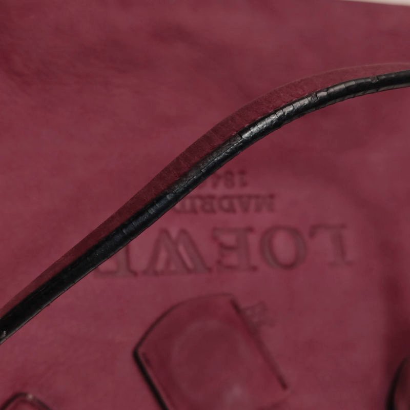 Loewe Heritage磨砂皮純色字母Logo壓紋單肩包-23