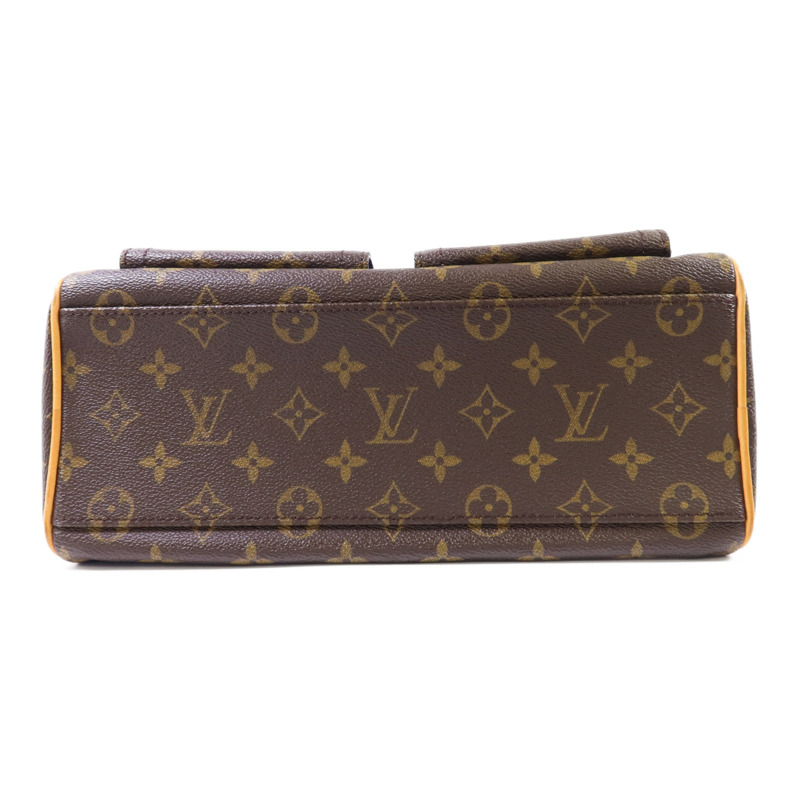 LOUIS VUITTON Monogram Manhattan PM金扣手挽袋棕色-3