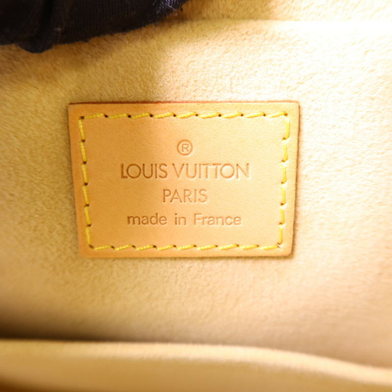 LOUIS VUITTON Monogram Manhattan PM金扣手挽袋棕色-6
