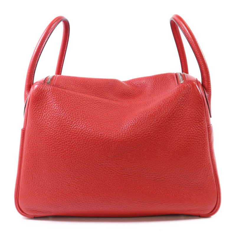 HERMES Clemence皮革Lindy 30銀扣手挽肩背兩用袋Rose Jaipur-1