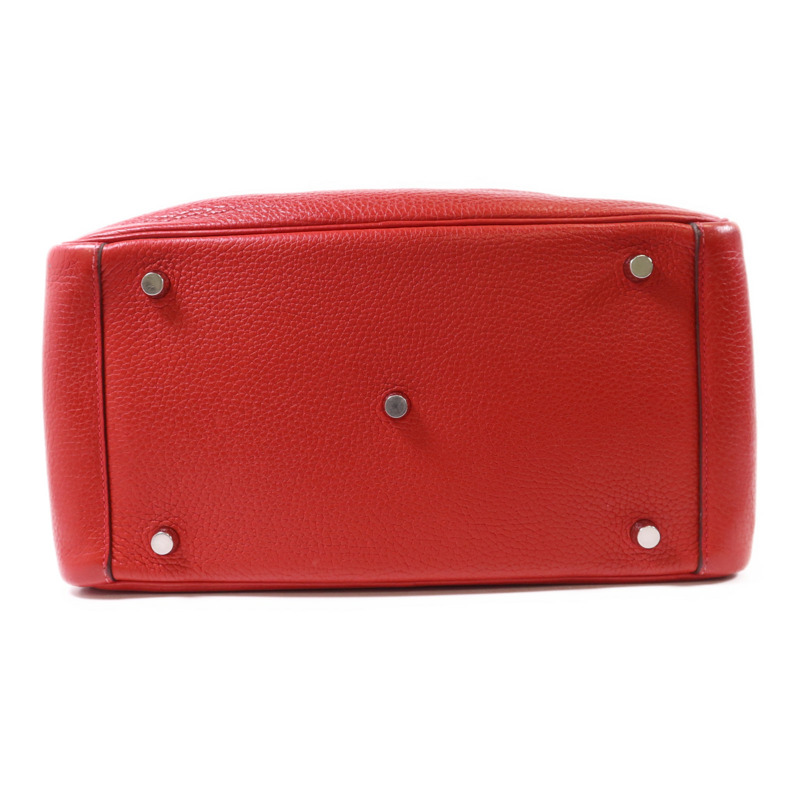 HERMES Clemence皮革Lindy 30銀扣手挽肩背兩用袋Rose Jaipur-3