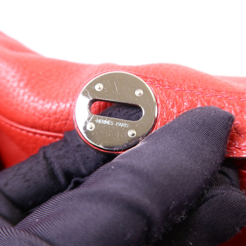 HERMES Clemence皮革Lindy 30銀扣手挽肩背兩用袋Rose Jaipur-8