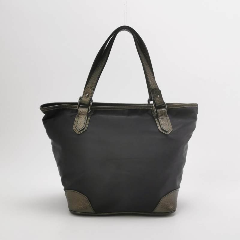 Burberry牛皮尼龍布拼色字母Logo徽標手提包-4