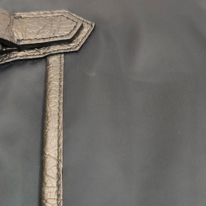 Burberry牛皮尼龍布拼色字母Logo徽標手提包-11