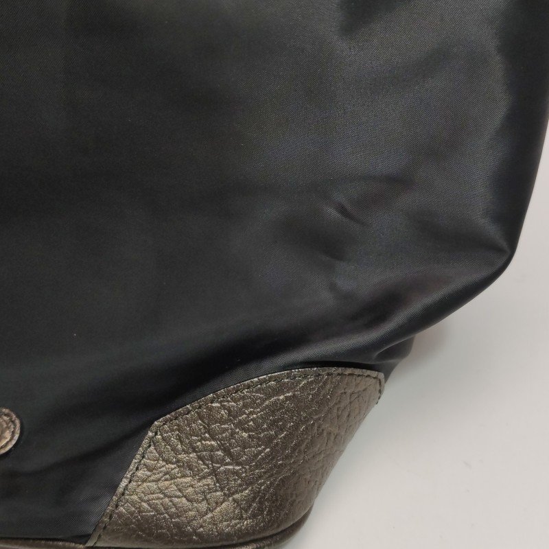 Burberry牛皮尼龍布拼色字母Logo徽標手提包-16