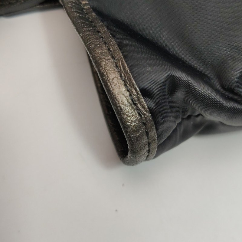 Burberry牛皮尼龍布拼色字母Logo徽標手提包-20