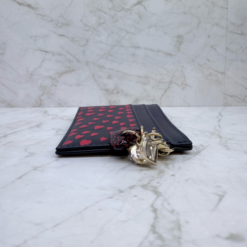 DIOR LADY DIOR SMAL愛心皮革黑卡夾-3
