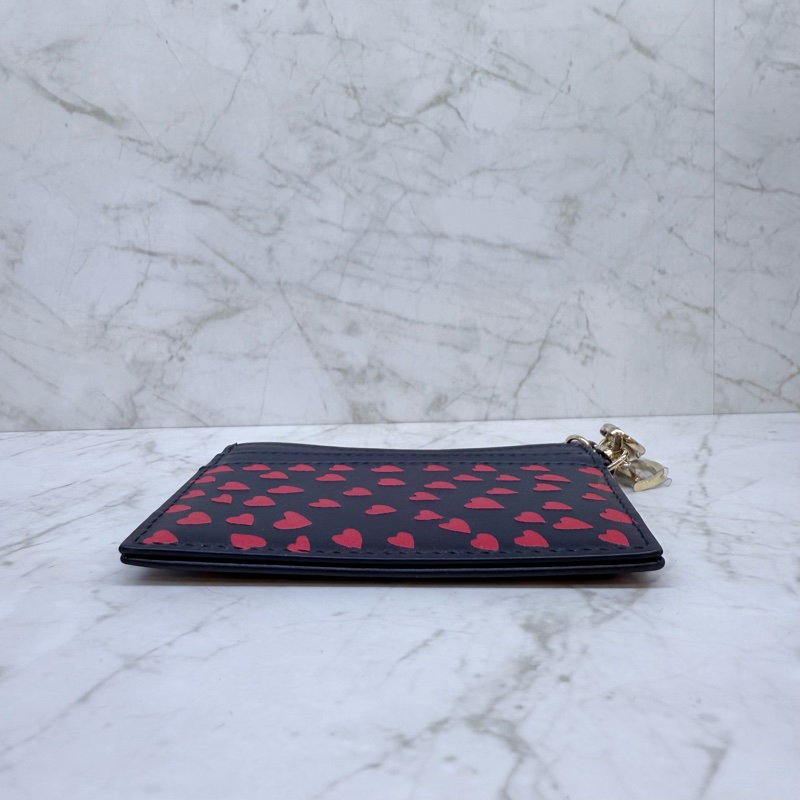 DIOR LADY DIOR SMAL愛心皮革黑卡夾-4