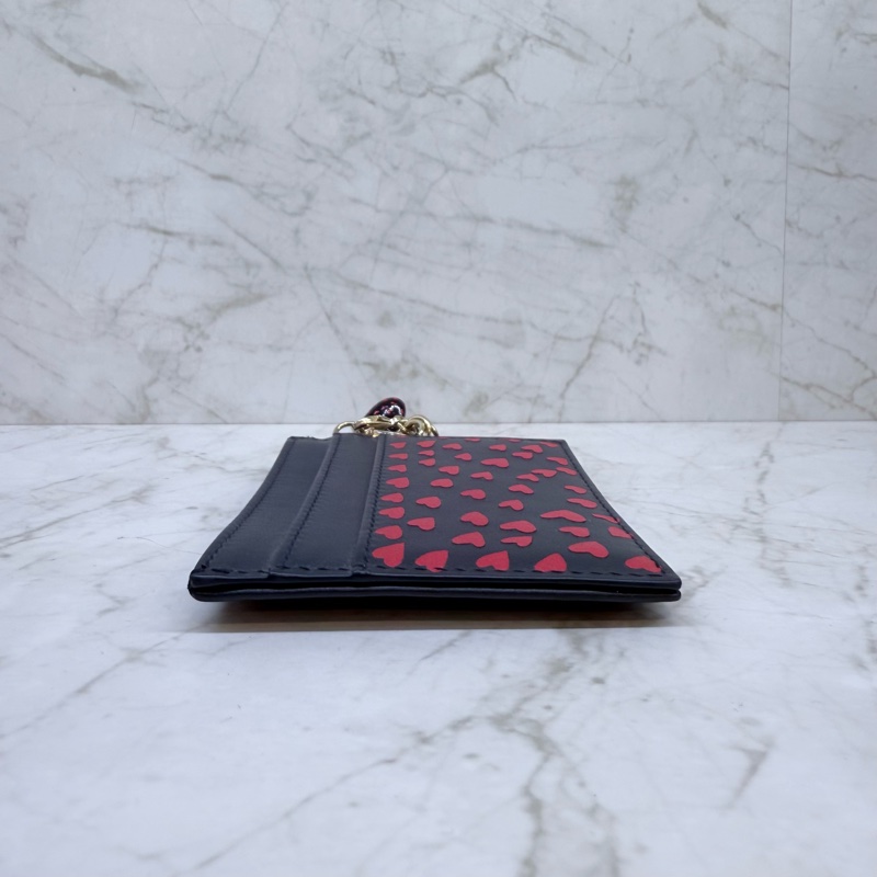 DIOR LADY DIOR SMAL愛心皮革黑卡夾-5