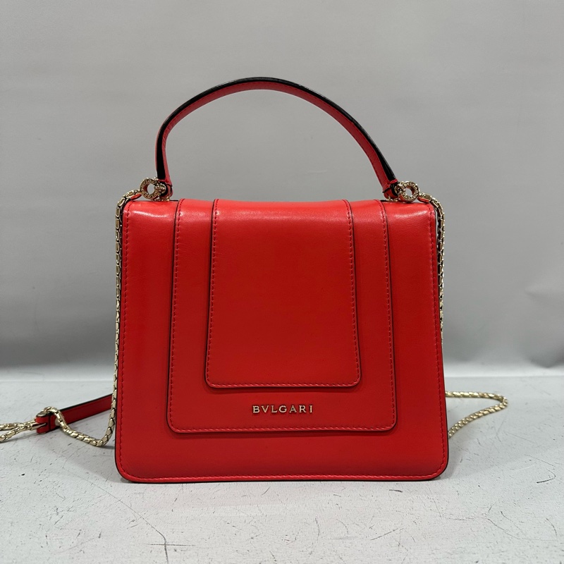 Bvlgari 櫻桃牛皮蛇頭凱莉包 Kelly 斜背包-2