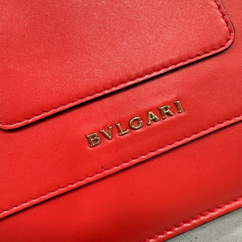 Bvlgari 櫻桃牛皮蛇頭凱莉包 Kelly 斜背包-13