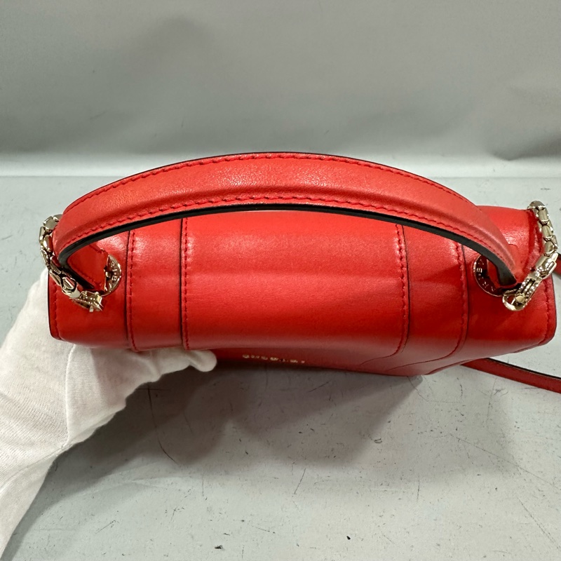 Bvlgari 櫻桃牛皮蛇頭凱莉包 Kelly 斜背包-18