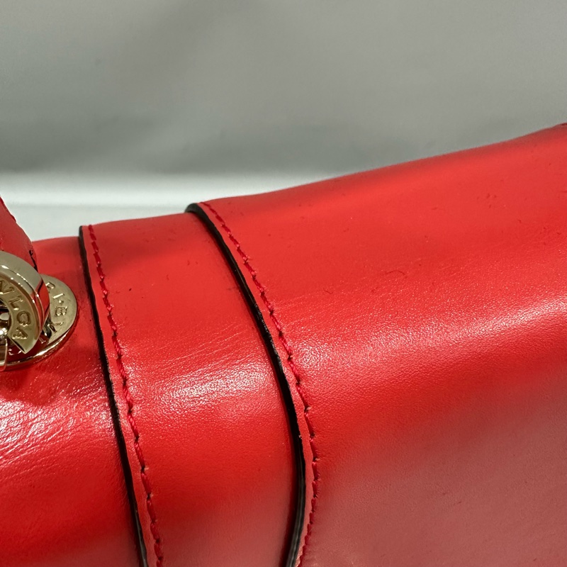 Bvlgari 櫻桃牛皮蛇頭凱莉包 Kelly 斜背包-19