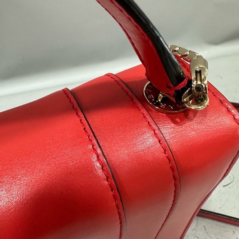 Bvlgari 櫻桃牛皮蛇頭凱莉包 Kelly 斜背包-20