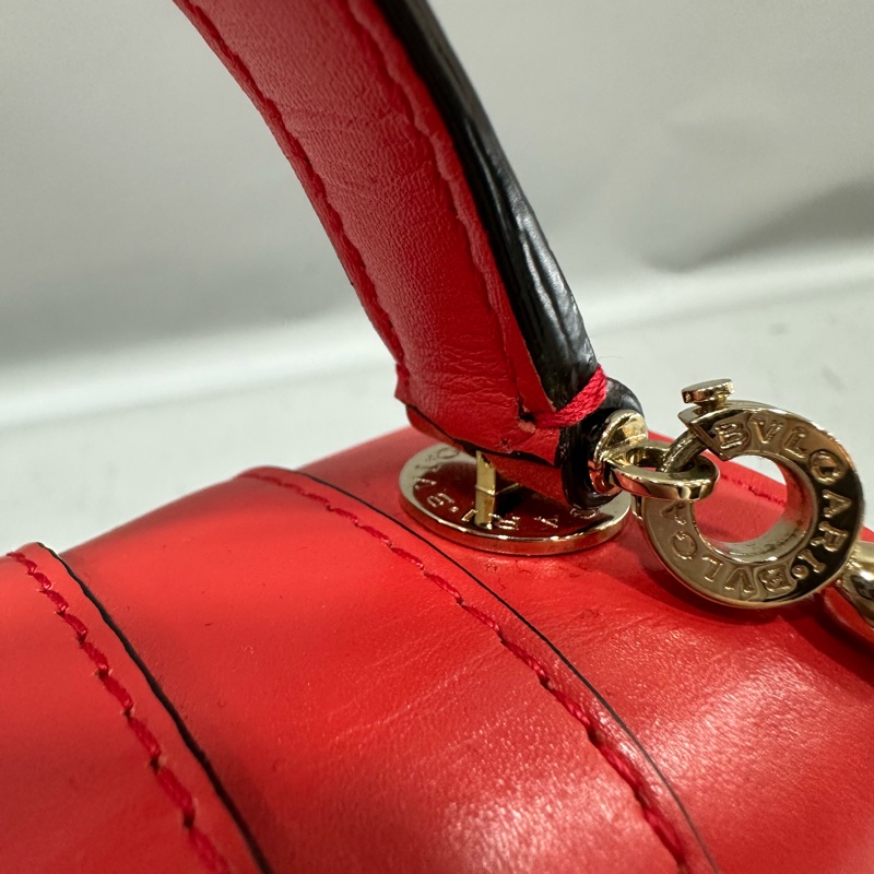 Bvlgari 櫻桃牛皮蛇頭凱莉包 Kelly 斜背包-22